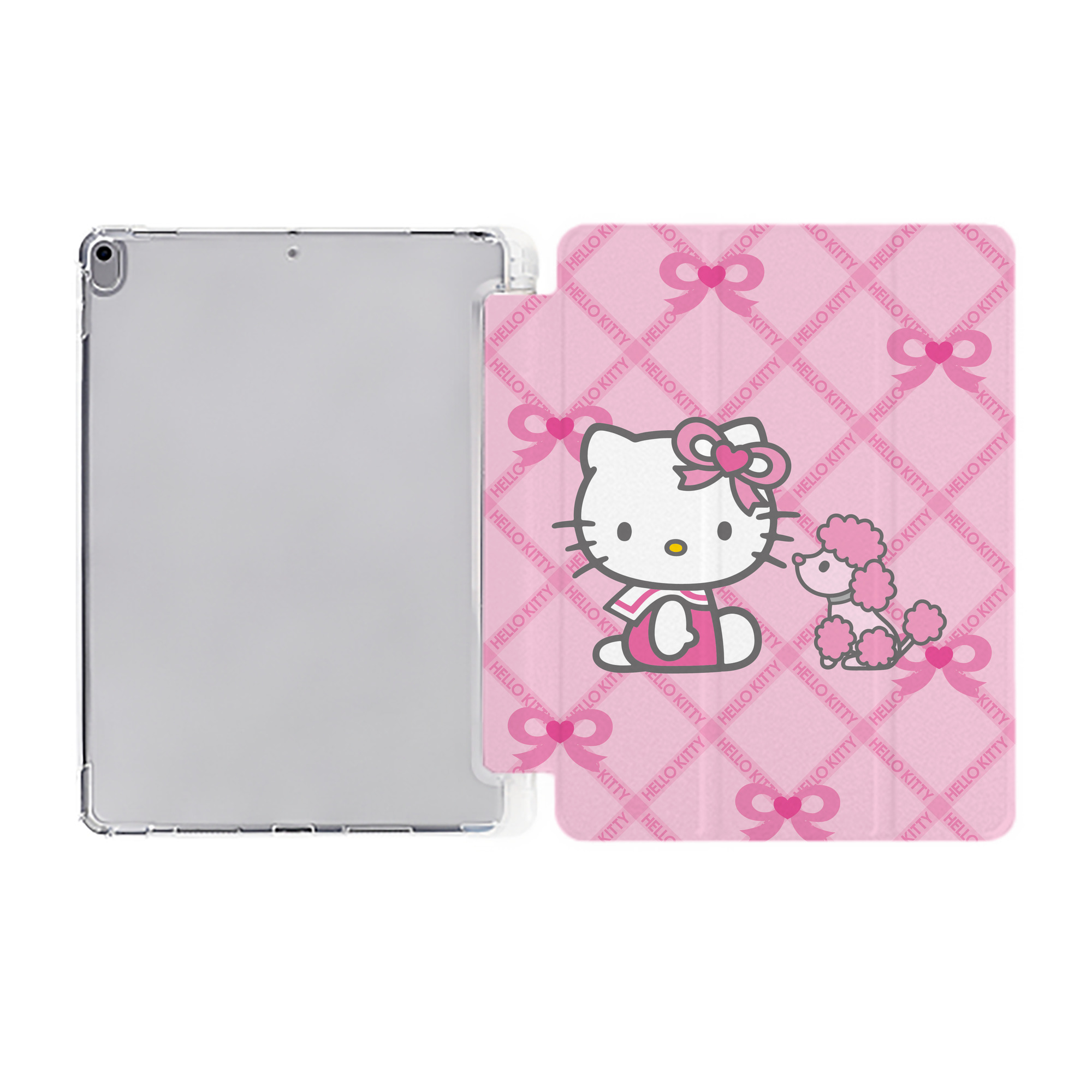 （画像用） Hello Kitty ハローキティ IPad ケース ペン収納付き 三つ折りスタンド PUレザー×シリコン 対応機種9.5/10.5/10.9インチ